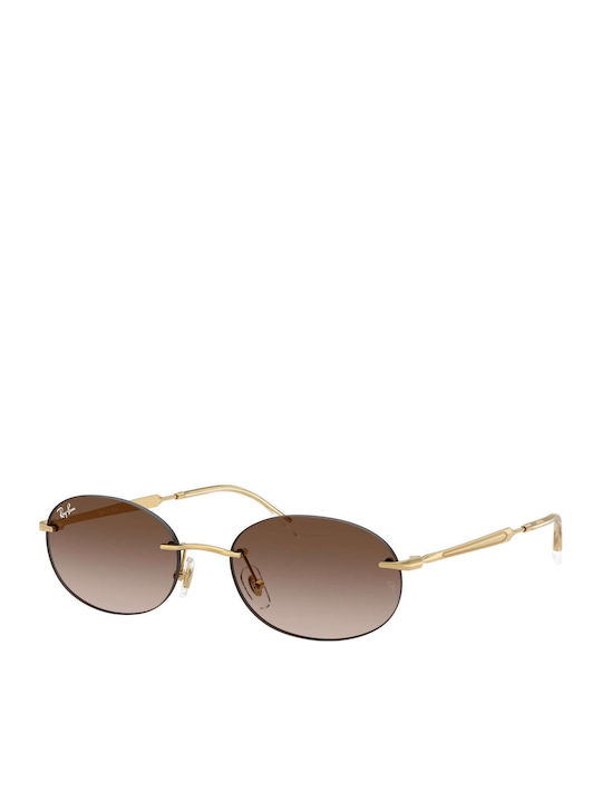 Ray Ban Unisex Γυαλιά Ηλίου με Χρυσό Μεταλλικό Σκελετό και Καφέ Ντεγκραντέ Φακό RB3767 001/13