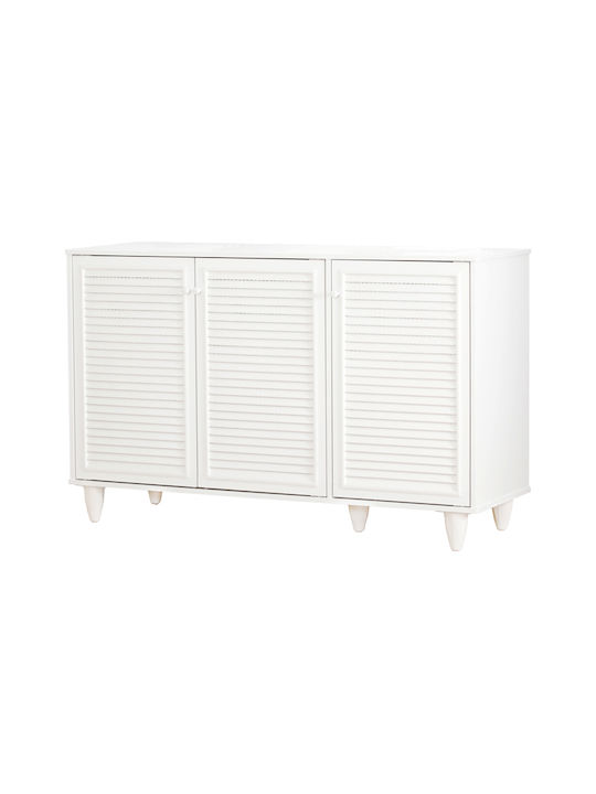 Ronan Wooden Shoe Organizer White 105x35x66cm