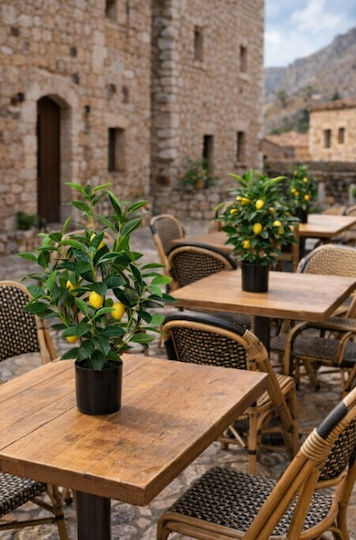 Artificial Outdoor Plant Lemon Tree Height 75cm
