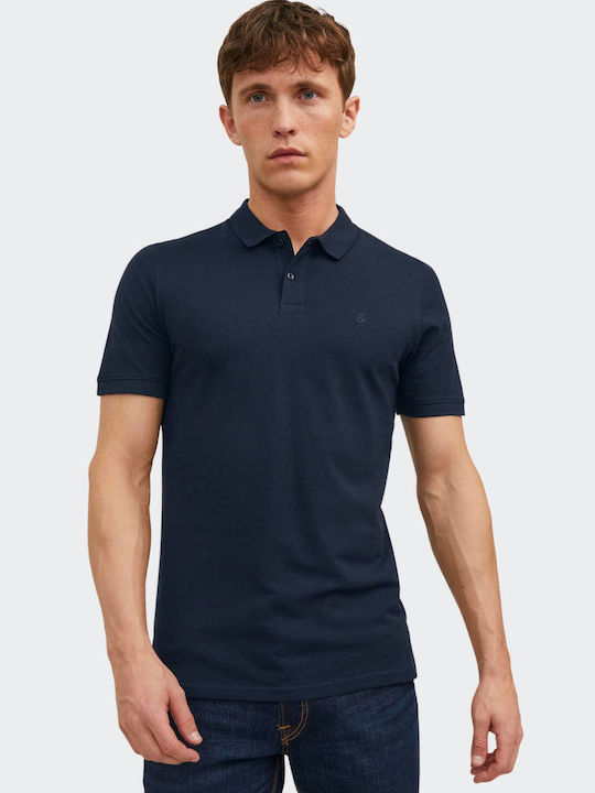 Jack & Jones Polo Μπλούζα Κοντομάνικη Navy Μπλε