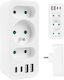 Maclean Energy Πολύπριζο 4 Θέσεων με 4 USB-A