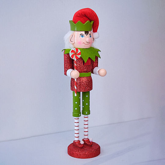 Decorațiune De Crăciun Elf De Moș Crăciun Baston De Acadea 38cm
