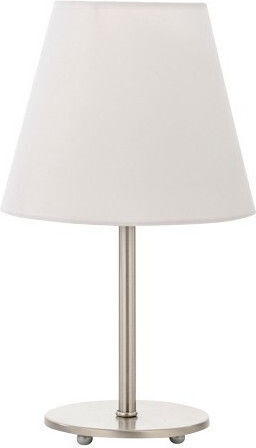 Inlight Metal Table Lamp for Socket E14 with White Shade and Silver Base