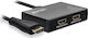 Inline Inline Διαχωριστής Καλωδίου Hdmi 2 Θύρες 4k/60hz Καλώδιο Τροφοδοσίας Usb 0.5m