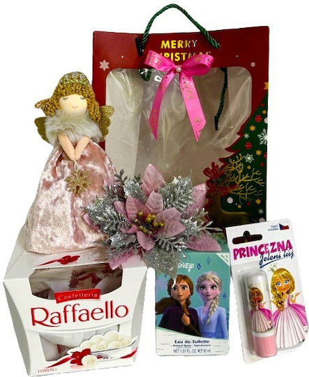 Pachet De Crăciun Raffaello Praline 150g Apă De Toaletă Înghețată 30ml Balsam De Buze Princezna 4.8g Decorațiuni De Crăciun Ambalate În O Geantă Cu Imprimeu De Sărbători