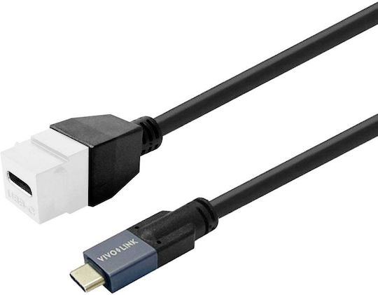 Vivolink Μετατροπέας USB-C female σε USB-C female Λευκό 1τμχ