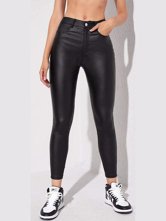 Dama Talie înaltă Tesatura Pantaloni Push-up Negru