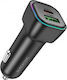 Borofone Auto-Ladegerät 30W 3A Schnellladung mit Anschlüssen: 1xUSB 1xType-C Schwarz Farbe