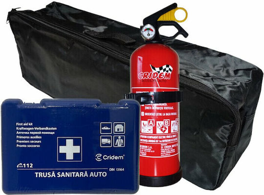 Set de Urgență Auto cu Farmacie și Stingător de Incendiu