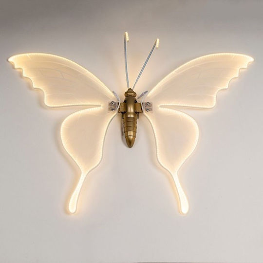 Illuminated Christmas Figure Butterfly White Height 100cm Hanging