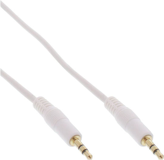InLine InLine 3.5mm Jack Cable - 3.5mm Male to Male White 2m with Gold Plated Terminals