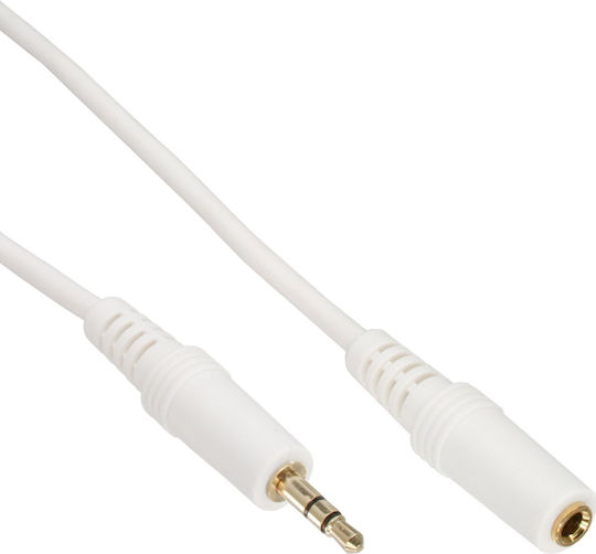 InLine InLine 3.5mm Jack Cable - 3.5mm Female White 5m with Gold Plated Terminals 99935W