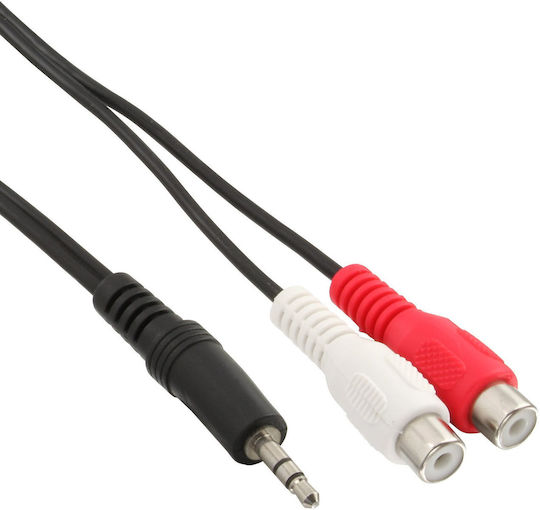 InLine 3.5mm Male Audio Cable - 2x RCA Female Black 3m