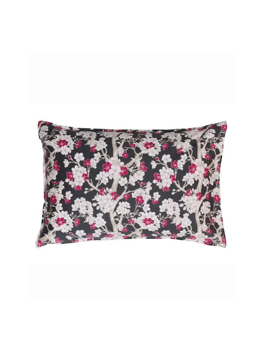 Kentia Umeko Pillowcase Set Oxford Anthracite Grey - White - Magenta - Beige 50x70cm.