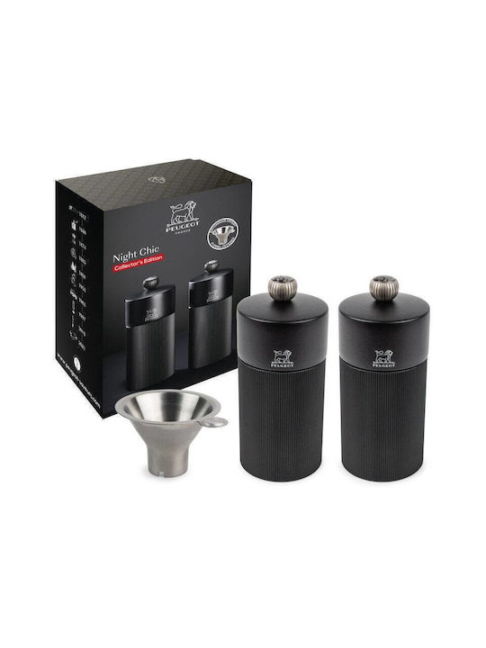 Peugeot Manual Salt Mill Wooden in Black Color 12cm