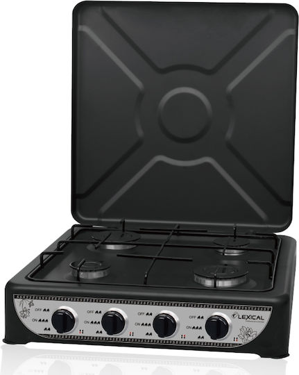 Lexical Liquid Gas Countertop with 4 Burners Black
