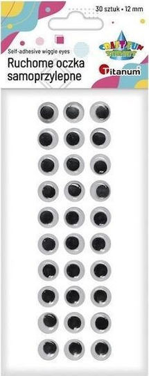 Titanum Self-Adhesive Eyes Without Eyelashes 12mm Round 30 Pieces