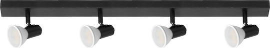 Orno Spot with 4 Lights and with Socket GU10 in Black Color