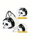 Plush Panda Bag Metal Chain Handles Black White 20cm