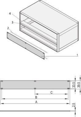 Schroff Front Panel Schroff 1 HE 84 HE Horizontal Mounting Rail 2,5 mm Aluminium Eloxiert Vorne Leitfähig Im Hinteren Bereich 13602423 4036088049651