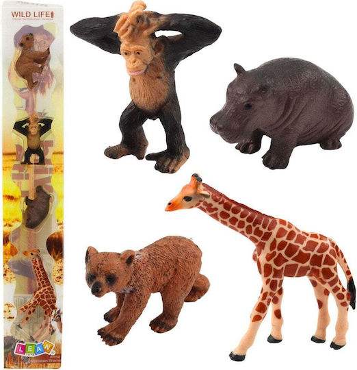 Set Mini Figuren Wildtiere Schimpanse Giraffe 6-9cm 4 Stück