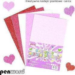 Penword Kreative Selbstklebende Glitter Herzen 20 3x31 2cm Mix 5 Farben