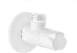 Invena Ъглов Кран Керамична Глава 1 2"x3 8" Бял Zw-49-00b-w