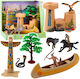 Indian Dorf Figuren Set Kayak Totem Miniatur-Spaßspielzeug
