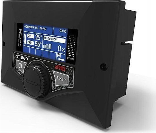 Tech Ελεγκτής St-880 Zpid Λέβητα Τροφοδοσίας Μαύρος