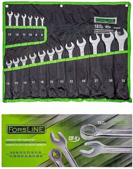 18 Pieces Combination German Polygon Wrenches 8-32mm