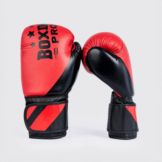 Boxing Pro Боксови Ръкавици от Синтетична Кожа за Състезание Червени