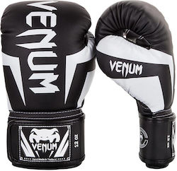 Venum Elite Boxhandschuhe Leder für Kampf Schwarz