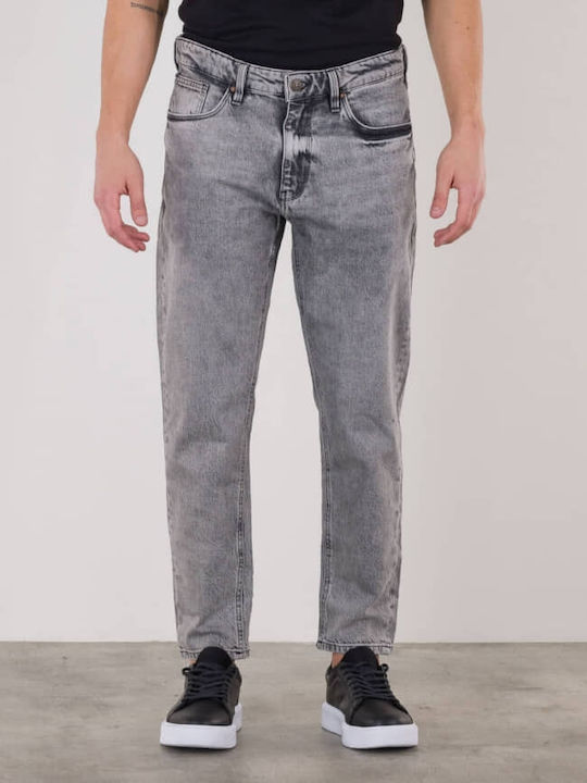 Jean Ανδρικό Παντελόνι Τζιν Loose Fit Γκρι