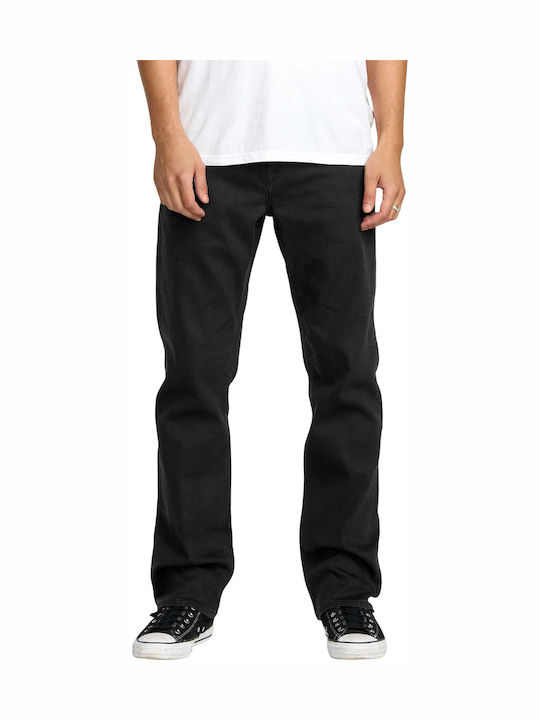 Ανδρικό Παντελόνι Τζιν με Regular Straight Εφαρμογή Black