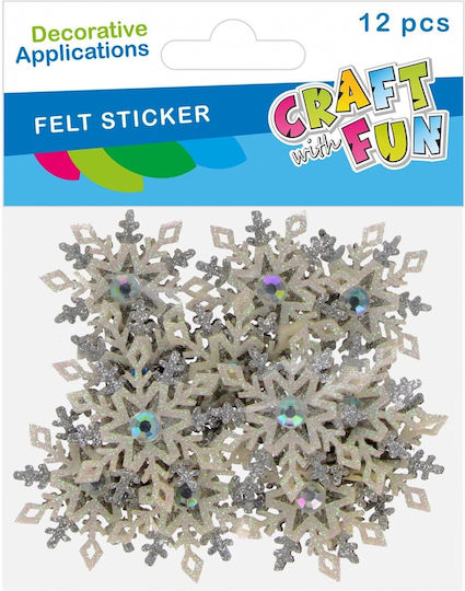 Decoration Bn Felt Snowflake Spray 12pcs Cf12/28