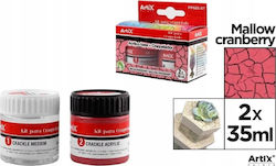 Acrylic Teka Raspberry + Crackle Medium 2x35ml