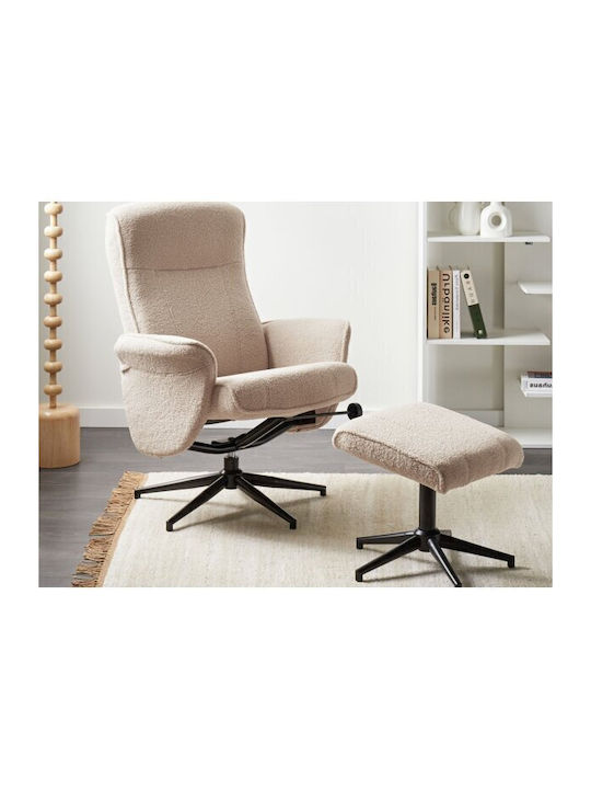 Berwyn 2862 Relax Swivel Armchair with Footstool Brown 44x48x42cm