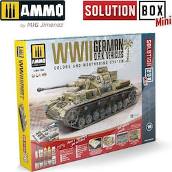 Vallejo Ammo Κουτί Λύσης Μίνι 19 Οχήματα Γερμανικού D.a.k Β' Παγκοσμίου Πολέμου Σύστημα Χρωμάτων Καιρικών Συνθηκών