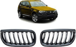 Mtuning Μπροστινή Μάσκα Μεμονωμένες Γρίλιες Gloss Black Bmw X3 E83 Pre-facelift 2003-2006 Mtuning Μπροστινή Μάσκα Μεμονωμένες Γρίλιες Gloss Black Bmw X3 E83 Pre-facelift 2003-2006