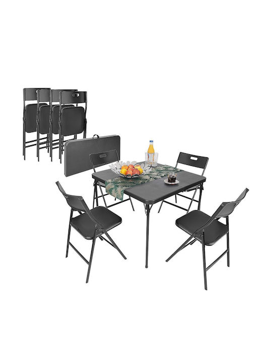 Garten- und Outdoor-Möbelsets Typsatz Speisesaal 5 Stück Schwarz