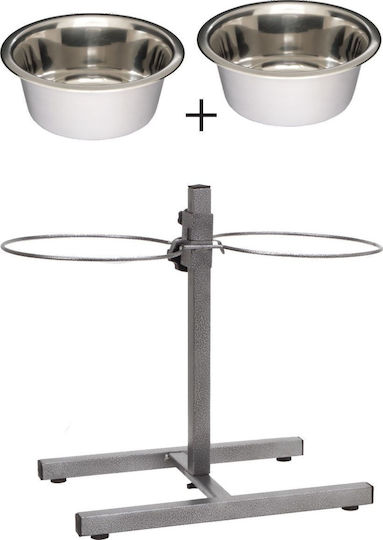 Barry King Metallic Bowl Food for Dog & Cat with Base 4.7lt 2pcs