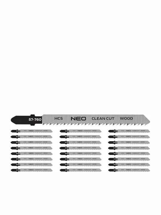 NEO Stichsägeblätter 10tpi Hcs T-Schacht 25 Stück Sauberschnitt
