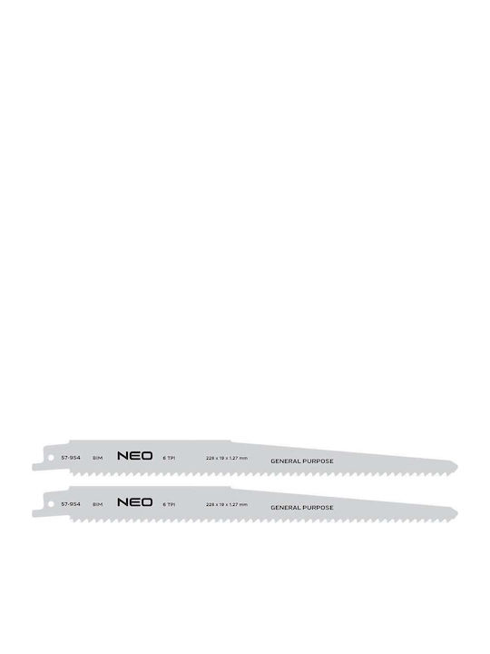 Reciprocating Stichsägeblätter 228 X 19 X 1.27 Mm 6tpi Set 2 Stück