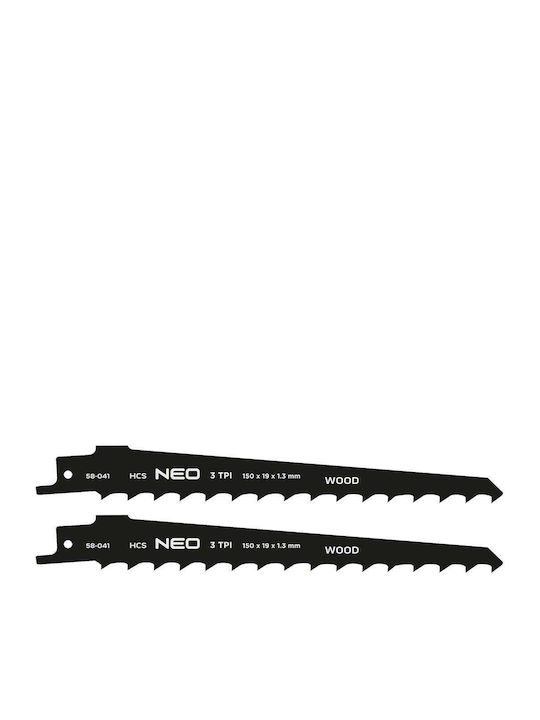 Reciprocating Stichsägeblatt Hcs 150 X 19 X 1.3 Mm 3tpi Set 2 Stücke