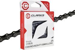Fahrradkette Clarks C9e 9 Gänge 138 Glieder Verschluss Überzogenes Nickel Elektrische Fahrräder E-bike Dunkel Neu 2025