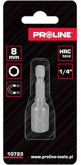 Magnetic Bit Socket 1/4" Hex 8mm 1 Pc Pro-line