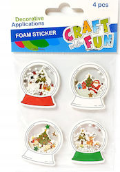 Craft with Fun Weihnachtsaufkleber mit Muster Bälle 4Stücke