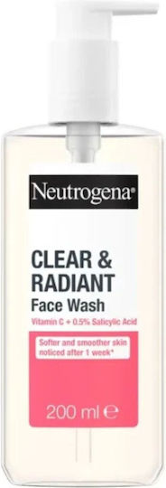 Neutrogena Clear & Radiant Liquid Facial Cleanser Against Imperfections & Brightening 200ml