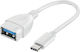 Vivanco Convertor USB-C masculin în feminin Alb 1buc