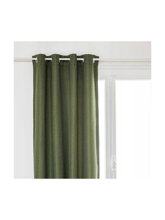 Atmosphera Blackout Curtain with Grommets Malo Green 140x260cm